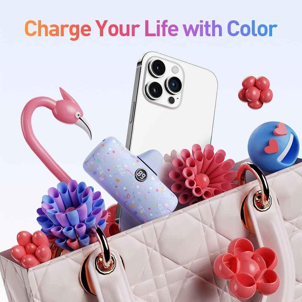 iWalk 4800mAh Lightning 20W Pocket Power Bank - Purple Pattern iWalk 4800mAh Lightning 20W Pocket Power Bank - Purple Pattern